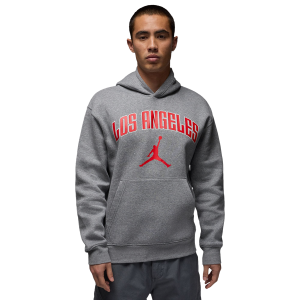 Jordan LA City HBR Pullover Hoodie - Men's - Carbon Heather/Black