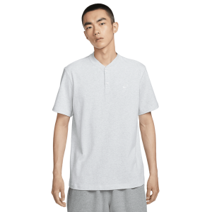 Nike Club SS Henley - Men's - Birch Heather/White/White
