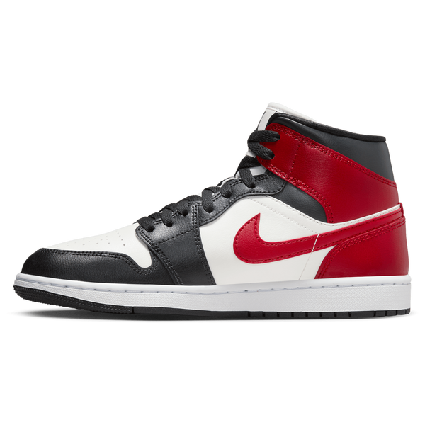 Jordan AJ 1 Mid - Women's - Black/Red/White - Image 2