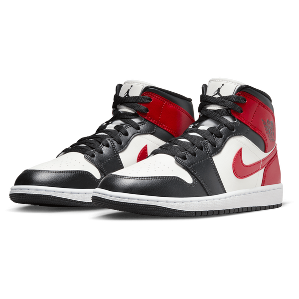 Jordan AJ 1 Mid - Women's - Black/Red/White - Image 6