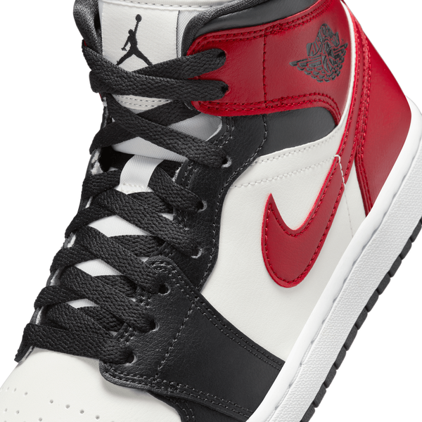 Jordan AJ 1 Mid - Women's - Black/Red/White - Image 7