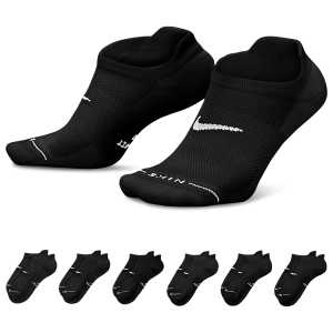 Nike Everyday Elevated No Show Socks 6 Pack - Adult - Black/White