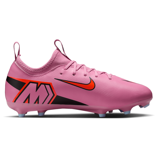 Nike JR Zoom Vapor 16 Academy FG/MG - Boys' Grade School - Black/Total Crimson/Magic Flamingo
