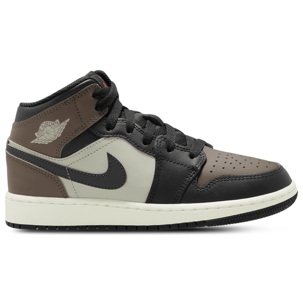 Jordan AJ 1 Mid - Boys' Grade School - Univ Red/Black/Phantom