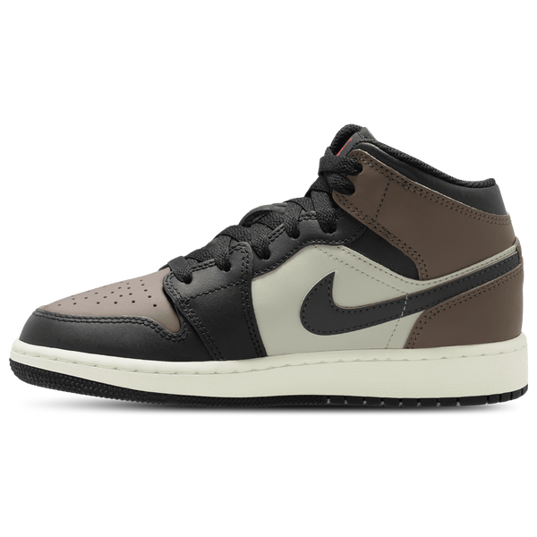 Jordan AJ 1 Mid - Boys' Grade School - Univ Red/Black/Phantom - Image 2