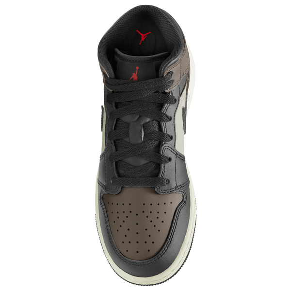 Jordan AJ 1 Mid - Boys' Grade School - Univ Red/Black/Phantom - Image 3