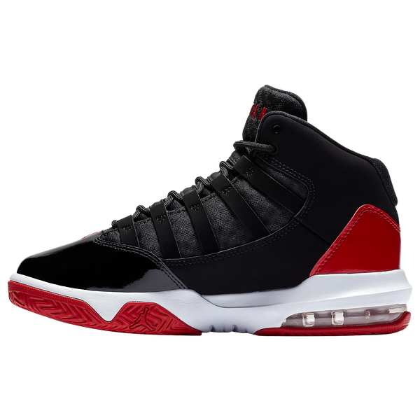 Jordan Max Aura - Boys' Grade School - Black/Gym Red/Black - Image 2
