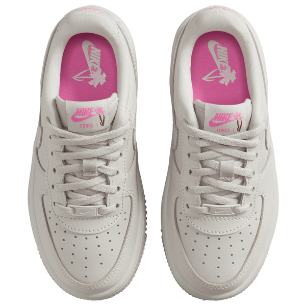 Nike Force 1 Low Lace FL - Boys' Preschool - Light Bone/Light Bone/Playful Pink - Image 4