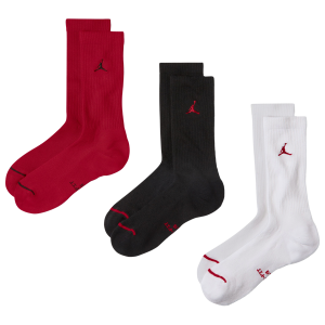 Jordan Everyday 3 Pack Cushion Crew Socks - Men's - Red/White/Black