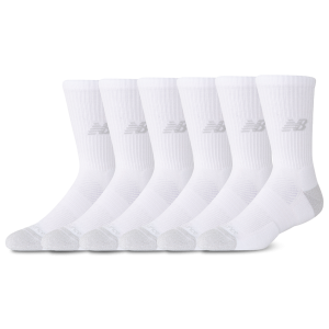 New Balance Active Cushion 6PK Crew Sock - White