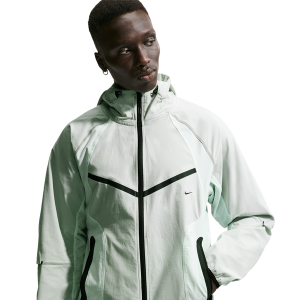 Nike Tech Drifit Woven CB FZ Windrunner Jacket - Men's - Light Silver/Black/Barely Green