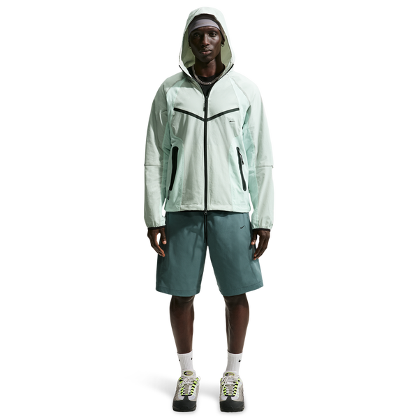 Nike Tech Drifit Woven CB FZ Windrunner Jacket - Men's - Light Silver/Black/Barely Green - Image 3