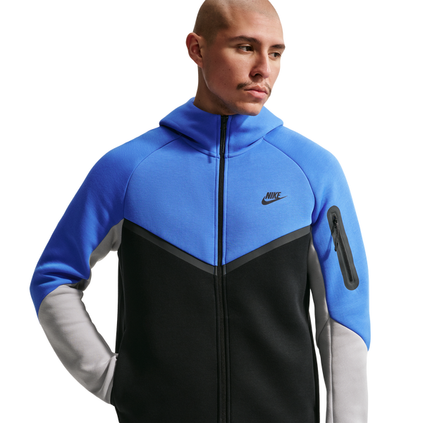 Nike Tech Fleece Full-Zip Windrunner Hoodie - Men's - Blue Crystal/Black/Lt Smoke Grey - Image 3