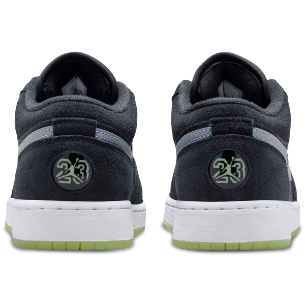 Jordan Air Jordan 1 Low SS - Boys' Grade School - Barely Volt/Black/Iron Grey - Image 3
