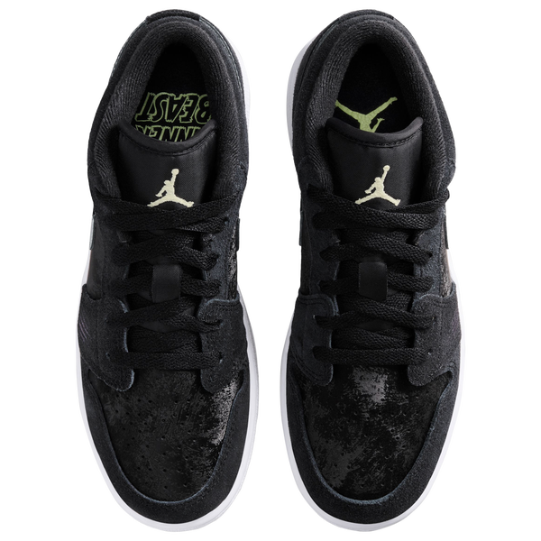 Jordan Air Jordan 1 Low SS - Boys' Grade School - Barely Volt/Black/Iron Grey - Image 4