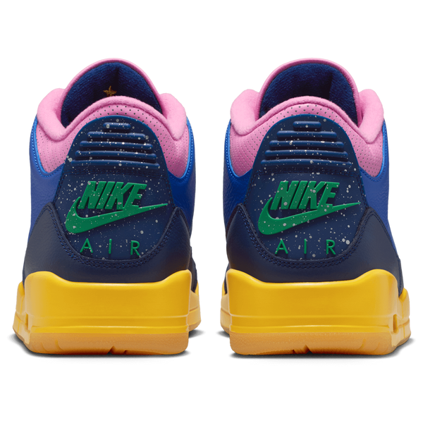 Jordan AJ 3 Retro OG Brazil SP - Boys' Grade School - Racer Blue/Lucky Green/Playful Pink - Image 3