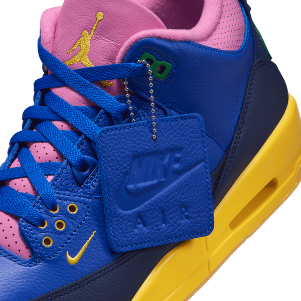 Jordan AJ 3 Retro OG Brazil SP - Boys' Grade School - Racer Blue/Lucky Green/Playful Pink - Image 7