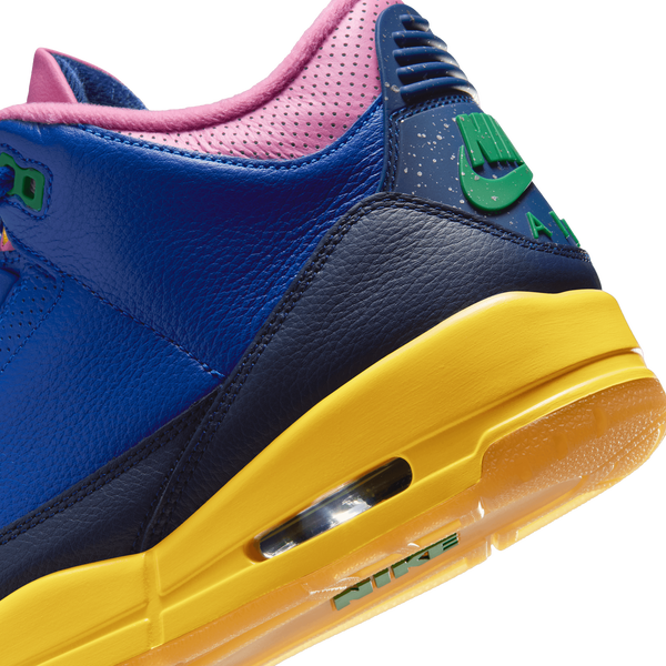 Jordan AJ 3 Retro OG Brazil SP - Boys' Grade School - Racer Blue/Lucky Green/Playful Pink - Image 8
