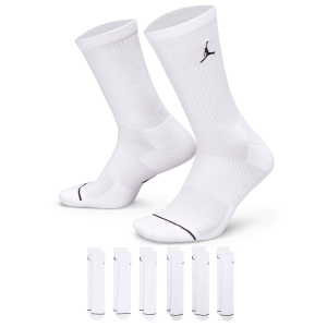 Jordan Cushion Ply Crew Sock 6 Pack - Men's - White/Black