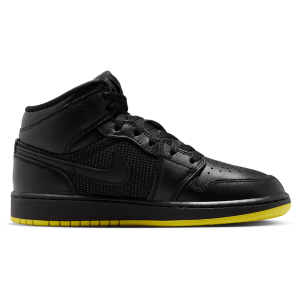 Jordan Air Jordan 1 Mid SE - Boys' Grade School - Silver/Black/Opti Yellow