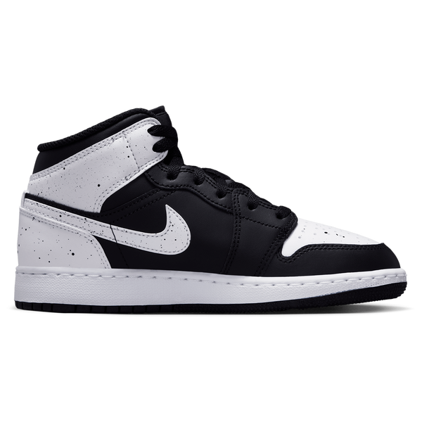 Jordan AJ 1 Mid - Boys' Grade School - White/Black/Black