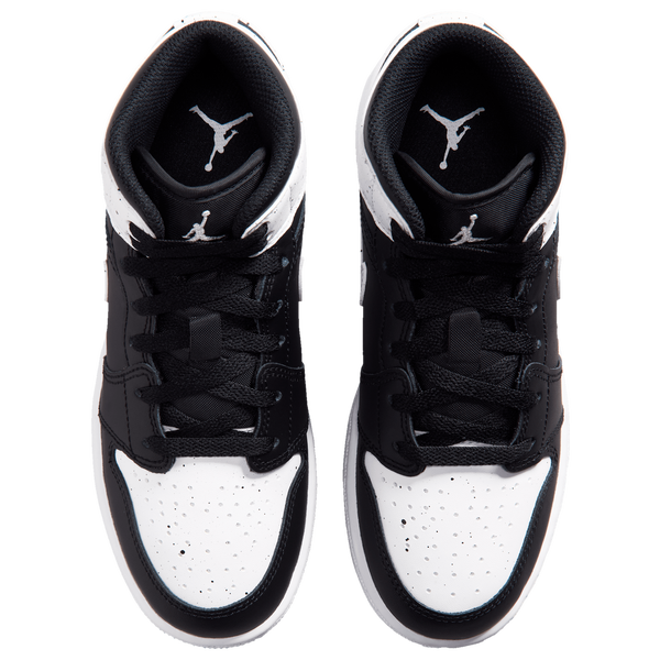 Jordan AJ 1 Mid - Boys' Grade School - White/Black/Black - Image 4