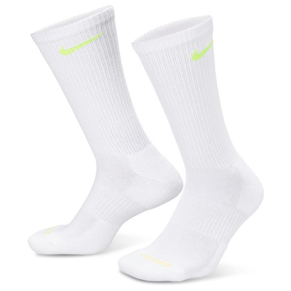 Nike 3 Pack Dri-FIT Plus Crew Socks - Men's - Volt/White