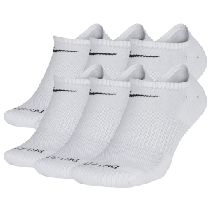 Nike 6 Pack Dri-FIT Plus No Show Socks - Men's - Black/White