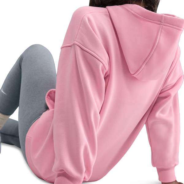 Nike NSW Club Fleece Oversized PO Hoodie - Girls' Grade School - Medium Soft Pink/Medium Soft Pink - Image 5