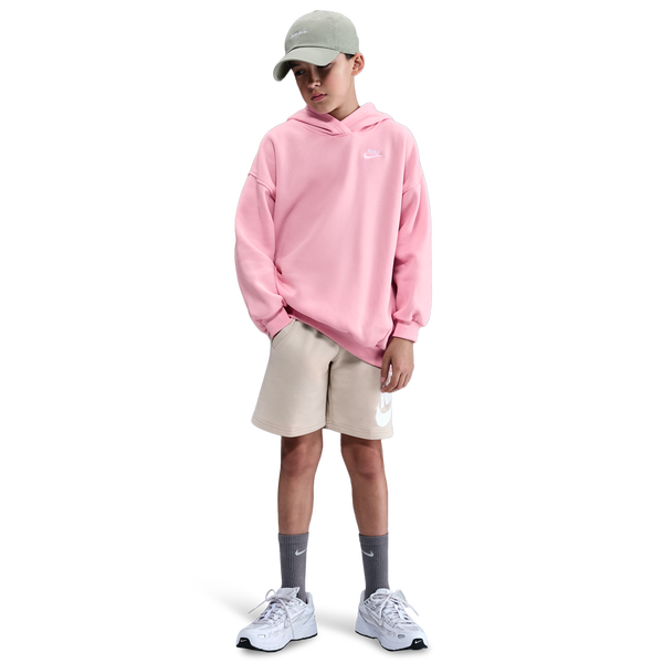 Nike NSW Club Fleece Oversized PO Hoodie - Girls' Grade School - Medium Soft Pink/Medium Soft Pink - Image 7
