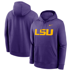 Nike LSU Primetime Evergreen Club Fleece P/O Hoodie - Men's - Purple